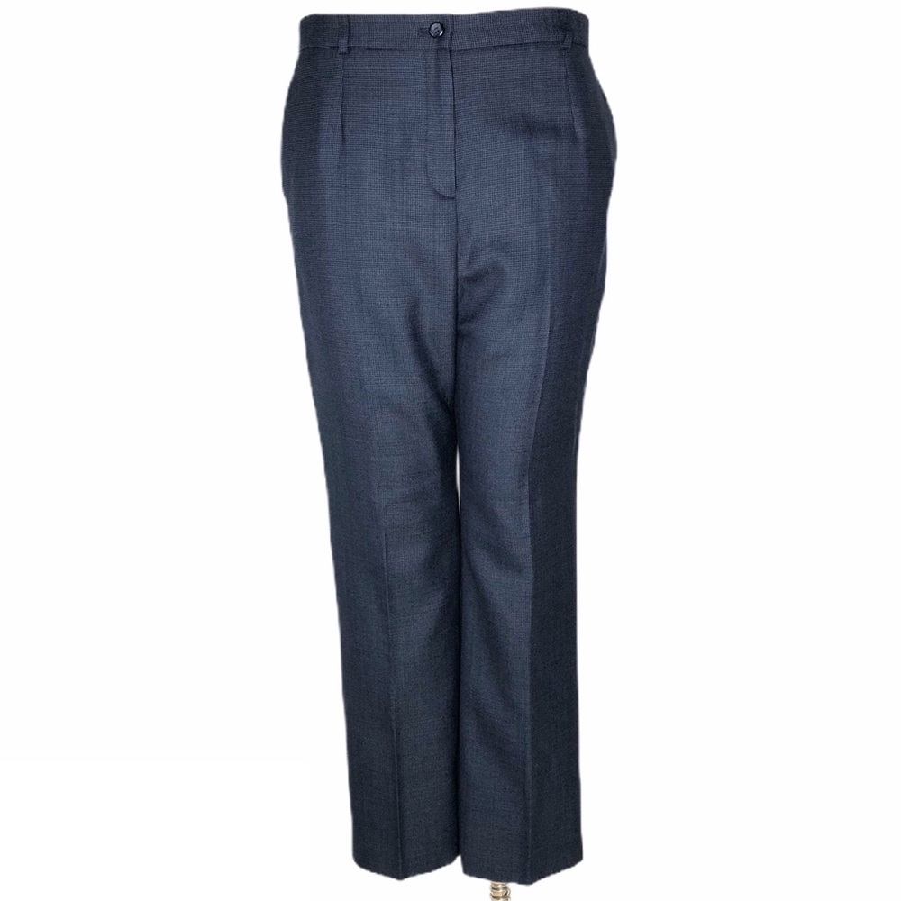 Pendleton Petite Blue Print High Rise Wool Pants